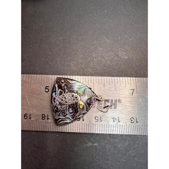 NEW Abalone shell sterling silver dangle earrings - Picture 8 of 10